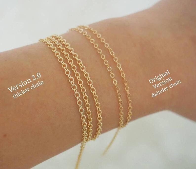 14k Gold Filled & 14k SOLID GOLD White Topaz Shapes Dainty Body Chain | VERSION 2.0