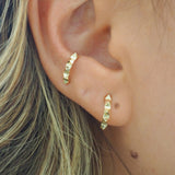 14k SOLID GOLD Mini Spike Half Hoop Earrings | Sold As Pair