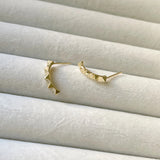 14k SOLID GOLD Mini Spike Half Hoop Earrings | Sold As Pair