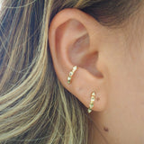 14k SOLID GOLD Mini Spike Half Hoop Earrings | Sold As Pair