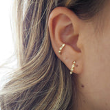14k SOLID GOLD Mini Spike Half Hoop Earrings | Sold As Pair