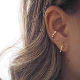14k SOLID GOLD Mini Spike Half Hoop Earrings | Sold As Pair