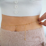 14k Gold Filled Dangling CZ Belly Chain