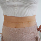 14k Gold Filled Dangling CZ Belly Chain