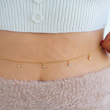 14k Gold Filled Dangling CZ Belly Chain