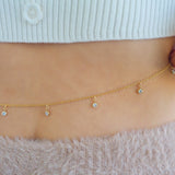 14k Gold Filled Dangling CZ Belly Chain