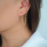 14k Gold Filled Bohemian Double Chain Mini Hoops