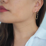 14k Gold Filled Bohemian Double Chain Mini Hoops