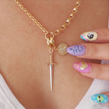 14k Gold Vermeil Sterling Silver Sword Charm Pendant