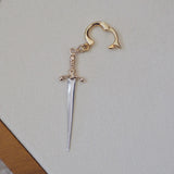 14k Gold Vermeil Sterling Silver Sword Charm Pendant
