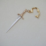 14k Gold Vermeil Sterling Silver Sword Charm Pendant