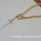 14k Gold Vermeil Sterling Silver Sword Charm Pendant