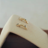 14k Solid Gold Small Curved Earrings