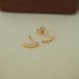 14k Solid Gold Small Curved Earrings