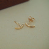 14k Solid Gold Small Curved Earrings