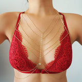 14k Gold Filled Bohemian Tribe Multiple V Dainty Chain Bralette Halter Top Body Chain