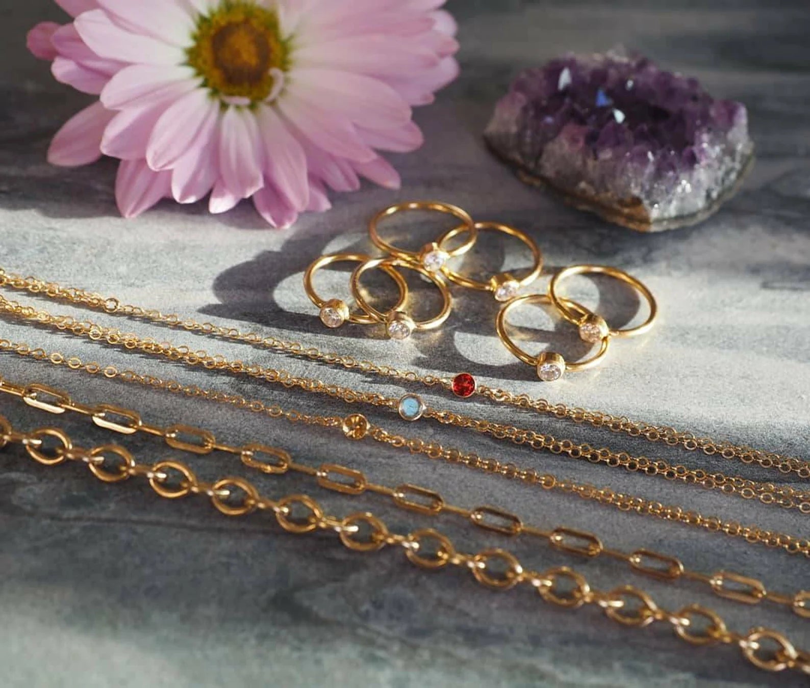 14k Gold Filled with 14k Solid Gold Tiny LABRADORITE Dainty Body Chain