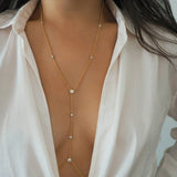 14k Gold Filled with CZ Diamonds Braided Rope Body Chain