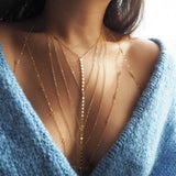14k Gold Filled CZ Diamonds Halter Top Body Chain VERSION 2.0