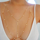 VERSION 2.0 | 14k Gold Filled Tiny Coins T-Row Dainty Chain Bralette Halter Top Body Chain