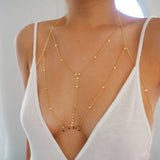 VERSION 2.0 | 14k Gold Filled Tiny Coins T-Row Dainty Chain Bralette Halter Top Body Chain