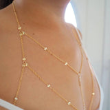 VERSION 2.0 | 14k Gold Filled Tiny Coins T-Row Dainty Chain Bralette Halter Top Body Chain