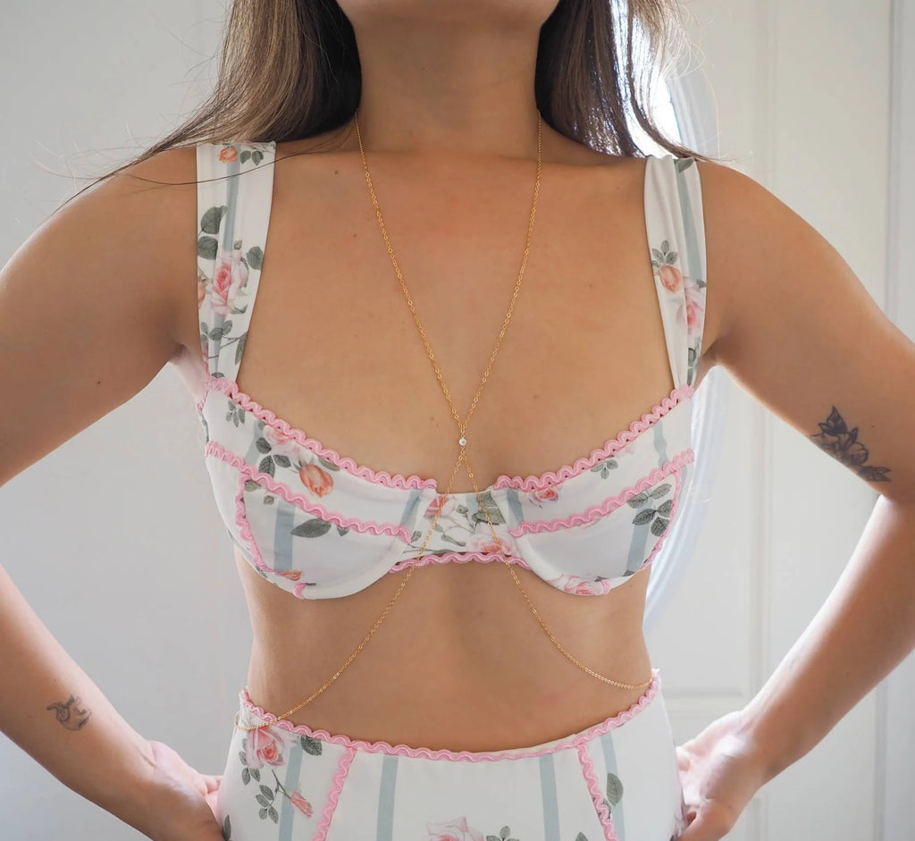 VERSION 2.0 14k Gold Filled & 14k SOLID GOLD White Topaz Classic Body Chain