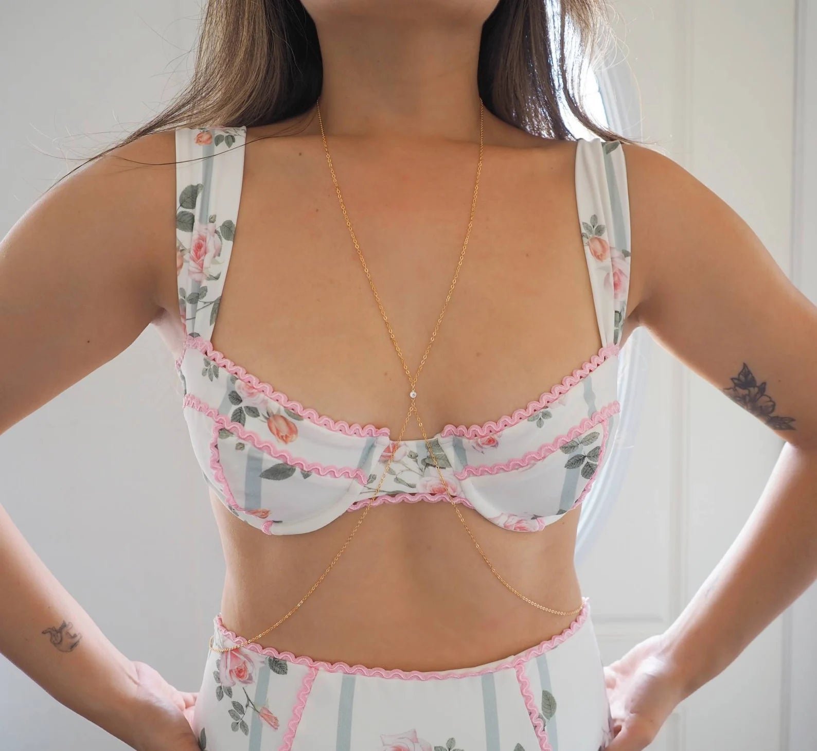 VERSION 2.0 14k Gold Filled & 14k SOLID GOLD White Topaz Classic Body Chain