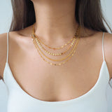 14k Gold Filled Mixed Chain Multi Layered Necklace