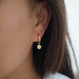 14k Gold Filled Mini Hoops with 14k Gold Plated CZ Peace