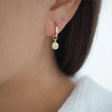 14k Gold Filled Mini Hoops with 14k Gold Plated CZ Peace
